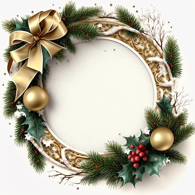Christmas Wreath Zdobione samodzielnie na biały Generatywne ai