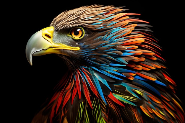 Chromatyczny urok orła odkrywający kolory natury