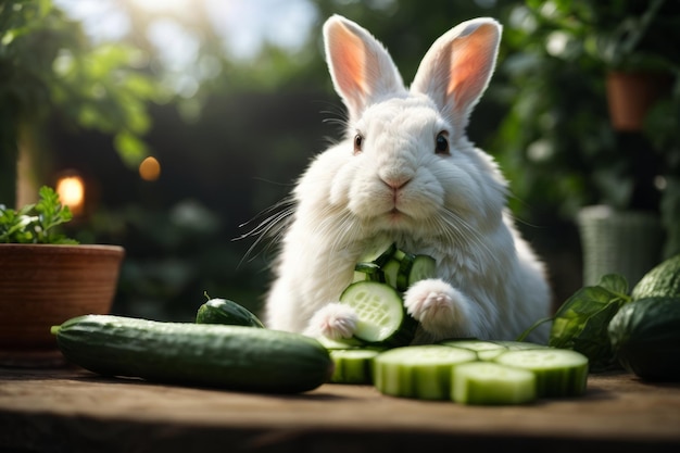 Chrupiący przysmak z ogórka Blissful Blanc de Hotot Rabbit's Urocza przekąska