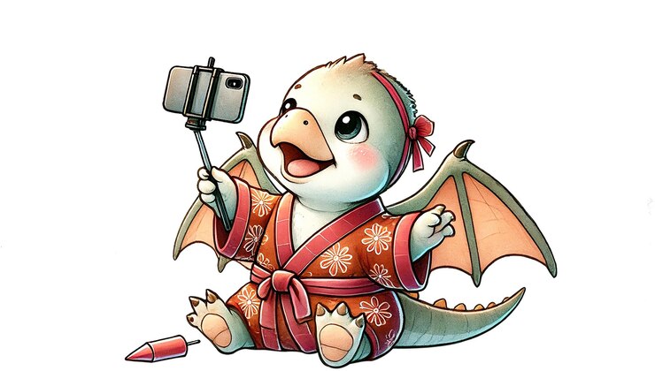Zdjęcie chubby baby pterodactyl w tradycyjnym stroju