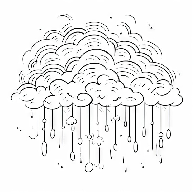 Ciągła grafika liniowa ilustracja prognozy pogody z chmurą i słońcem