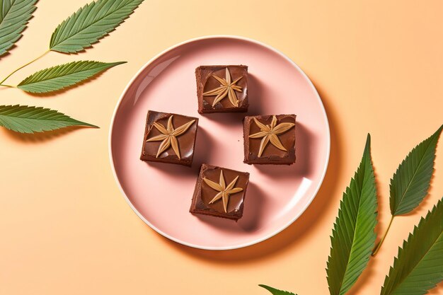 Ciasteczka z marihuaną i liśćmi marihuany