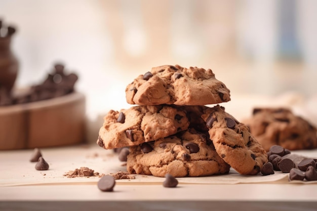 Ciasteczko z kawałkami czekolady w odcieniach beżu i brązu Sweet Bliss