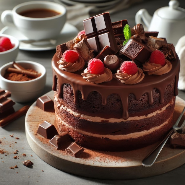 Ciasto czekoladowe i kawa