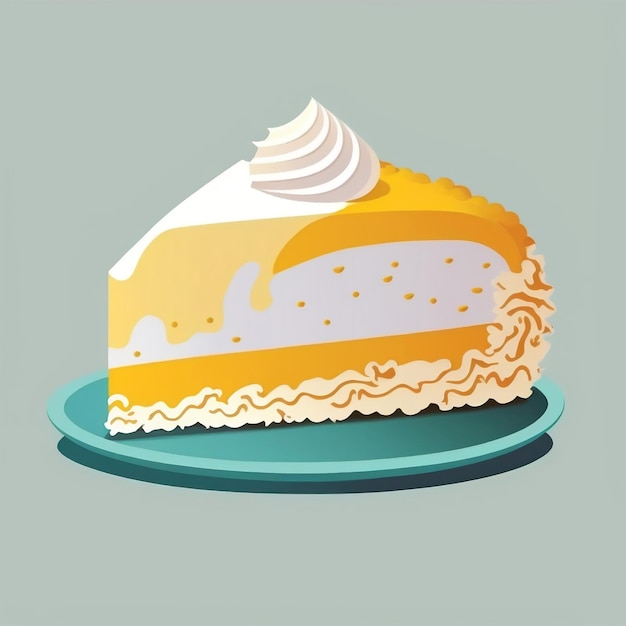 Ciasto dominikańskie z żółtym nadzieniem i białą bezą lukier, grafika wektorowa