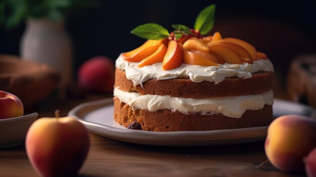 Zdjęcie ciasto marchewkowe to ciasto, które zawiera marchewki wymieszane z ciastem