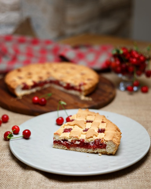 Ciasto Wiśniowe I świeże Organiczne Wiśnie