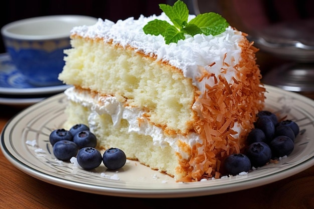 Zdjęcie ciasto z kremem kokosowym