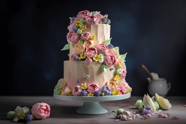ciasto z kwiatami