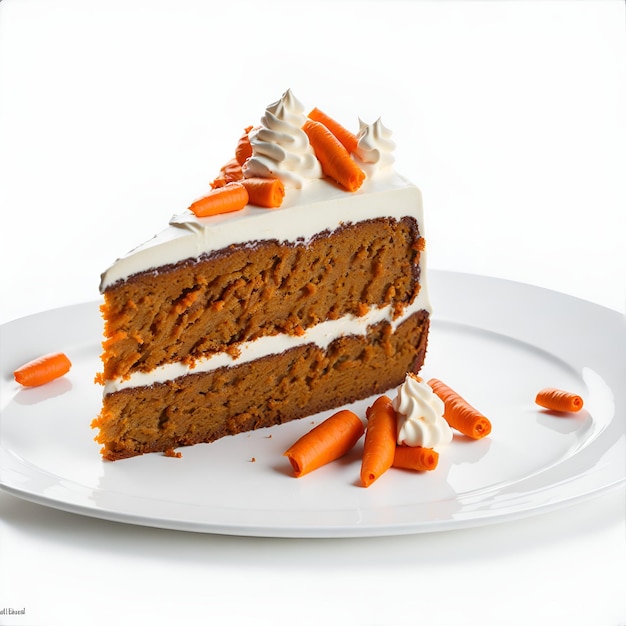 Zdjęcie ciasto z marchewką z białym glazurą i ciasto marchewkowe na talerzu