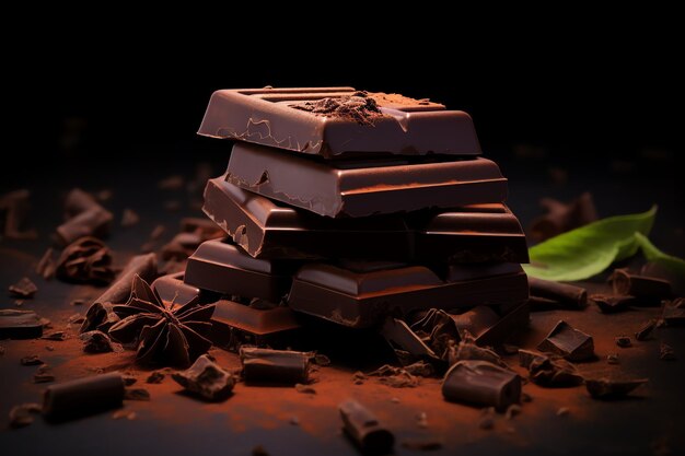 Ciemna czekolada kwadratowa zdrowa żywność tło
