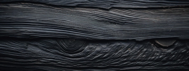 Zdjęcie ciemna powierzchnia drewniana zbliżenie tekstury czarnego drewna z centralnym okręgiem i falistymi liniami ai generative