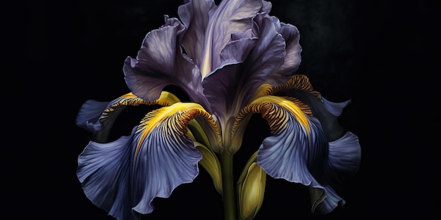 Zdjęcie ciemna roślina kwiatów irys kwiatów dekoracja scena tła