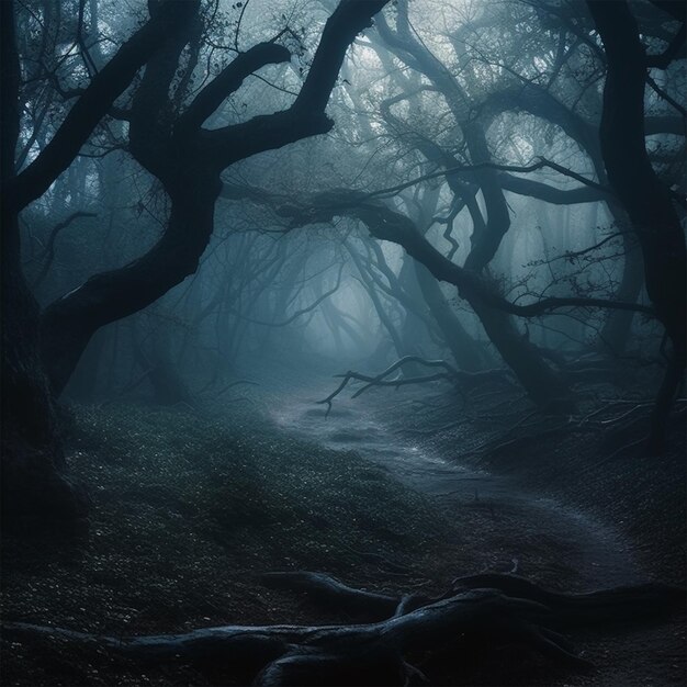 ciemna ścieżka leśna