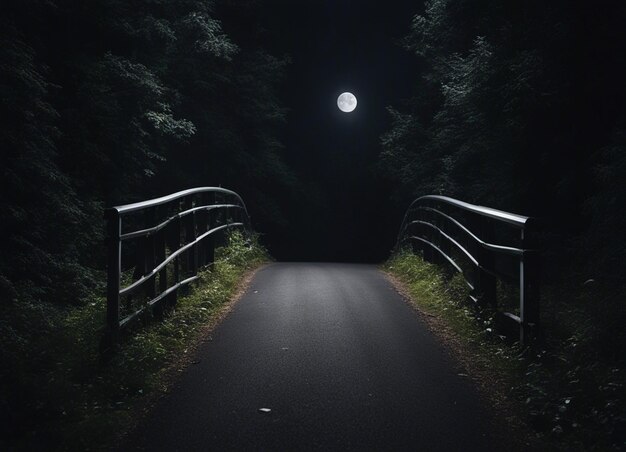 Zdjęcie ciemna ścieżka leśna