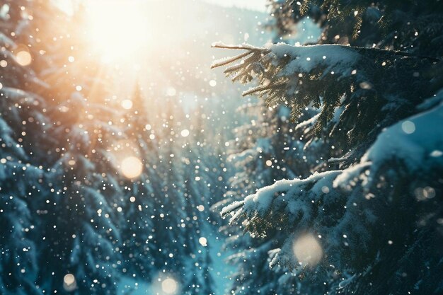 Ciemne abstrakcyjne tło zimowego lasu