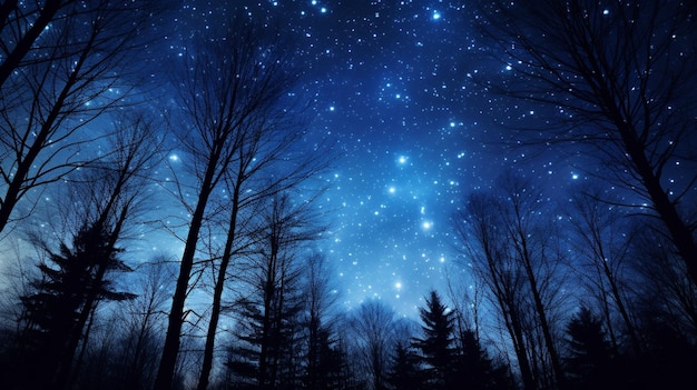 ciemne nocne niebo z gwiazdami