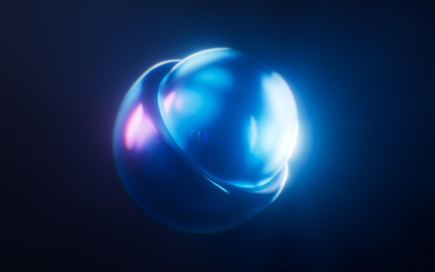 Ciemne szkło klejnotowe z efektami światła neonowego renderowanie 3D