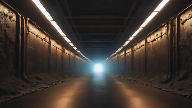 Ciemne tło tunelu renderowanie 3D