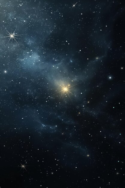 Zdjęcie ciemne tło z minimalistycznymi gwiazdami i planetami przywołującymi kosmiczną atmosferę