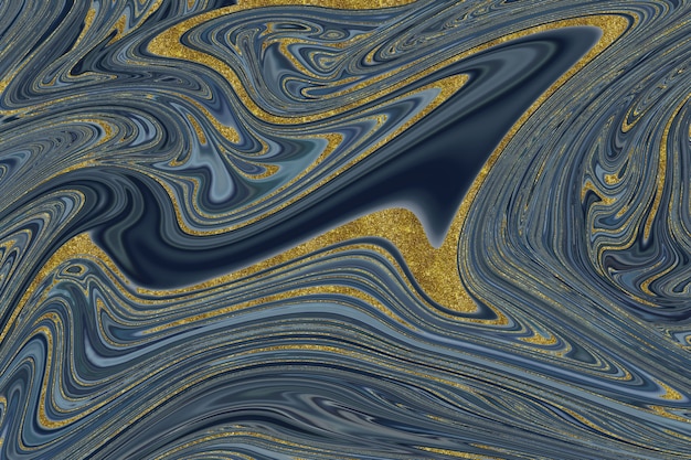 Ciemnoniebieski i złoty marmur abstrakcyjne tło