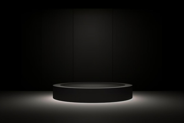 Ciemny czarny podium 3d tło platforma produktu pustej sceny prezentacja piedestal minimalny