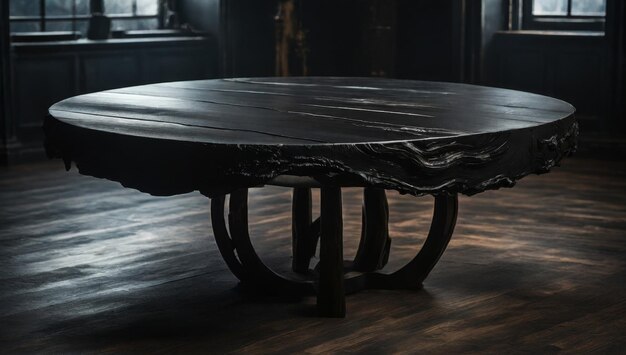 Zdjęcie ciemny drewniany stół