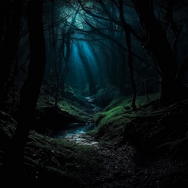 Ciemny las, fantazyjny las.