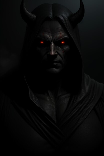 Ciemny portret Jedi z czerwonymi oczami.