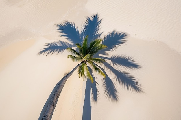 Zdjęcie cień drzewa kokosowego na plaży