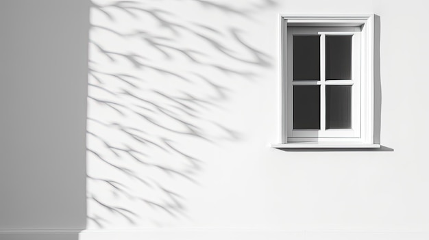 Zdjęcie cień okna padający na tło białej ściany