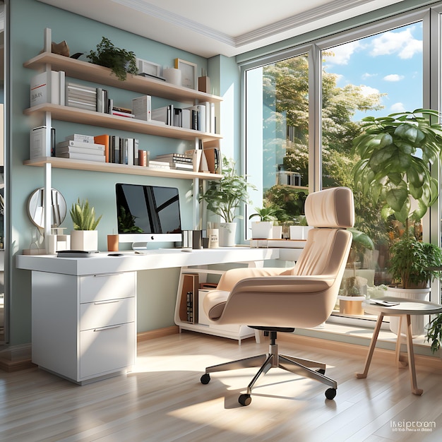 Ciepłe i produktywne biuro domowe