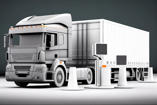 Ciężarówka dostawcza. Koncepcja usługi dostawy. ilustracja.