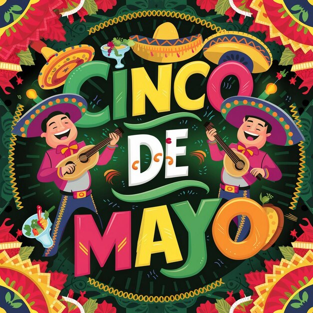 Zdjęcie cinco de mayo ilustracja i koszulka projekt