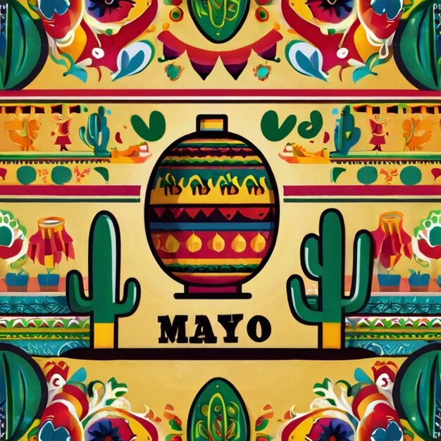 Zdjęcie cinco de mayo ilustracja i koszulka