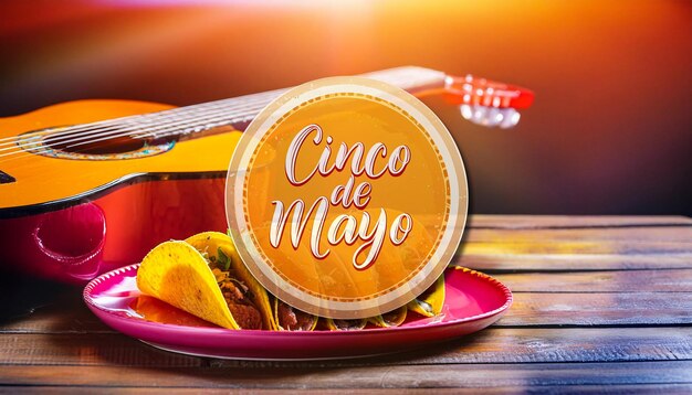 Zdjęcie cinco de mayo inspiration background cactus mexico tacos