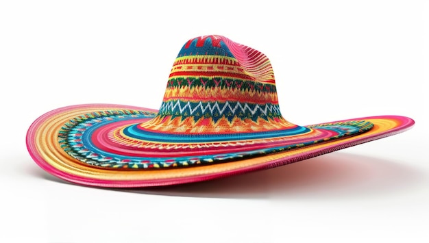 Cinco De Mayo kapelusz meksykański sombrero izolowany na białym tle