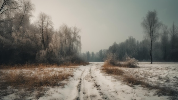 Cinematic Śnieżna Droga Na Sawannie