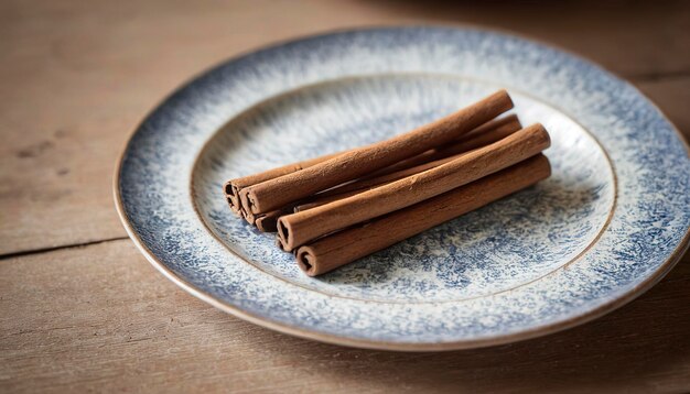 Cinnamon sticks na vintage talerzu