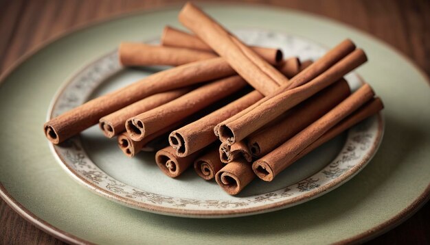 Cinnamon sticks na vintage talerzu