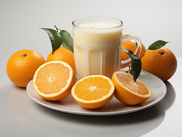Citrus Refreshment Cup z sokem pomarańczowym z połową pomarańcza