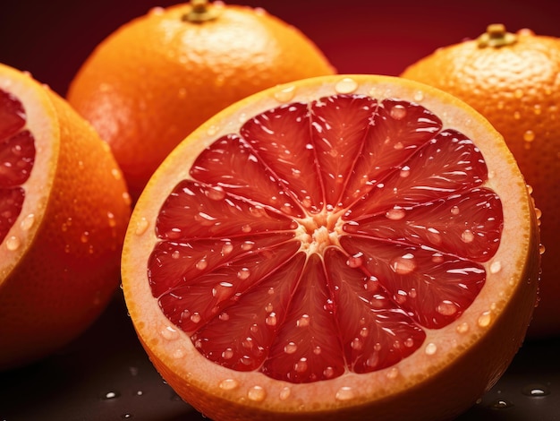 Zdjęcie citrus z czerwoną pomarańczą z bliska