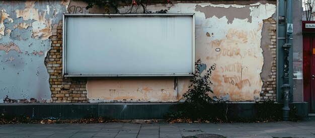 City billboard na ścianie jest pusty