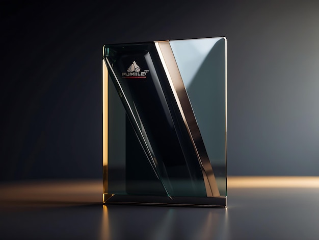 Clear Crystal Branding Podnieś swoje logo za pomocą 3D Mockup szkła