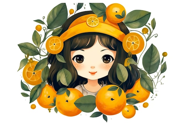 Clementine Ilustracja Ilustracja żywności Generacyjna sztuczna inteligencja