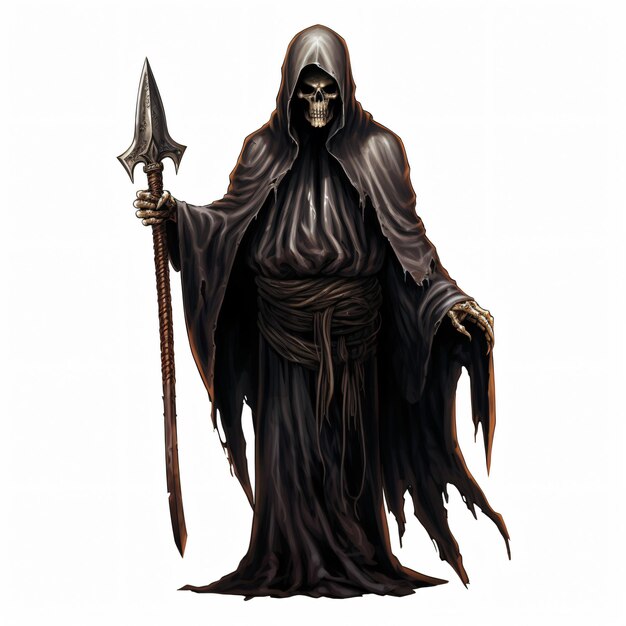 Clipart Grim Reaper wyizolowany na białym tle