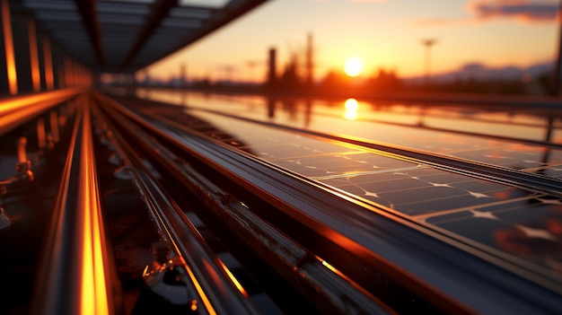 _Close_up_of_solar_panels_on_the_roof_at_su Tapeta HD 8K Obraz fotograficzny