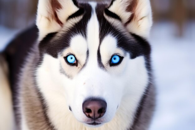 Zdjęcie close up shot of siberian husky dog generative ai