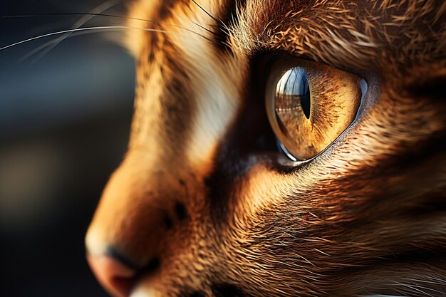 CloseUp Cat Eye Bright Generative AI (Świeca generatywna sztuczna inteligencja kota)