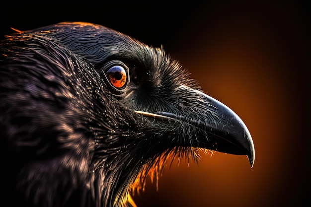 Closeup Crow Picture Szczegółowe i intymne spojrzenie na majestatycznego ptaka